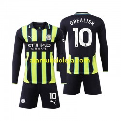 Camisola Manchester City Jack Grealish 10 Criança Equipamento Segundo 2024-2025 Manga Comprida